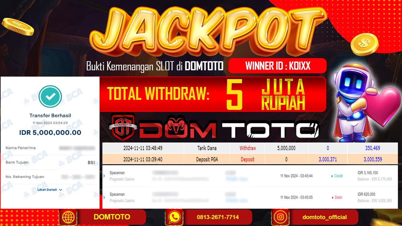 JACKPOT SPACEMAN 11 NOVEMBER 2024